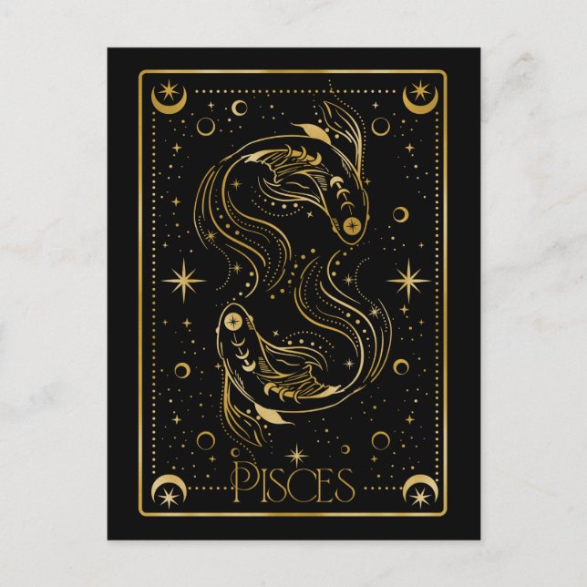 Carte Postale Symbole zodiaque Pisces (Devant)