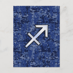 Carte Postale Symbole zodiaque Sagittarius MarineCamouflage numé