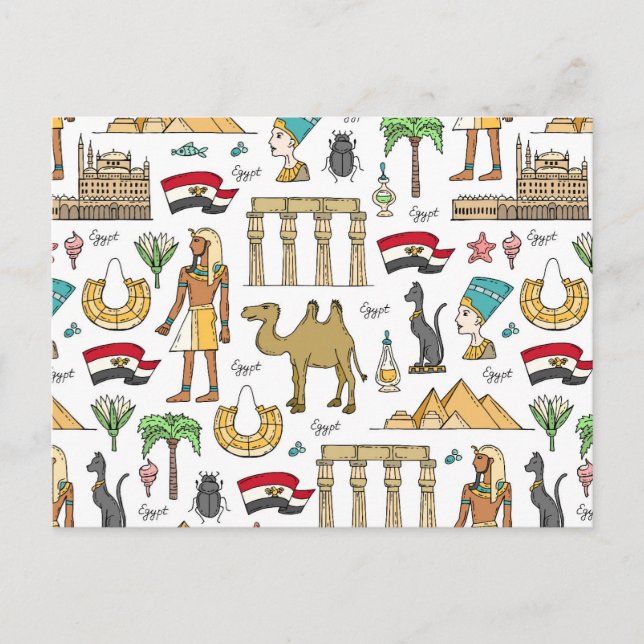 Carte Postale Symboles de couleurs du Motif égyptien (Devant)
