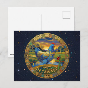 Carte Postale symboles de l'État du Delaware aux États-Unis