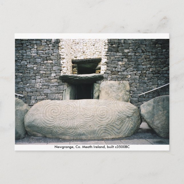 Carte Postale Symboles de spirale caillouteux, Newgrange, Irland (Devant)