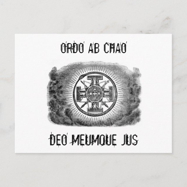 Carte Postale symboles maçonniques ORDO AB CHAO (Devant)