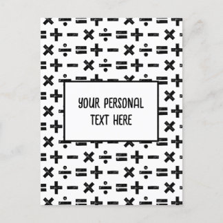 Carte Postale Symboles mathématiques noir et blanc Lino Couper e