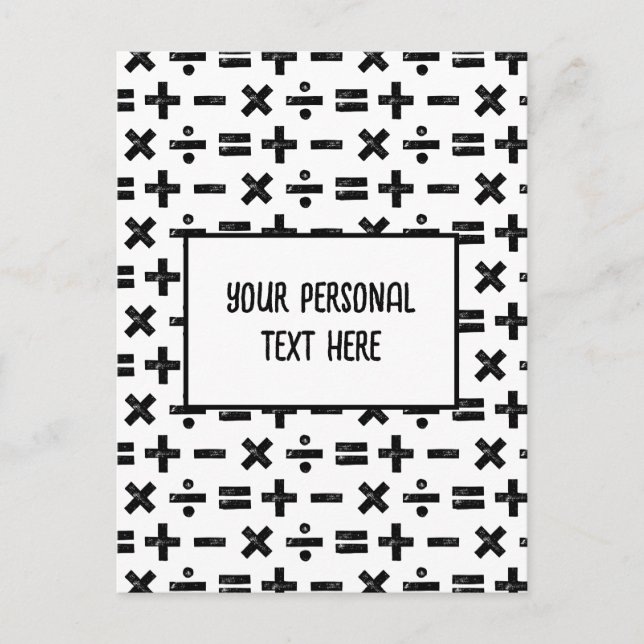 Carte Postale Symboles mathématiques noir et blanc Lino Couper e (Devant)