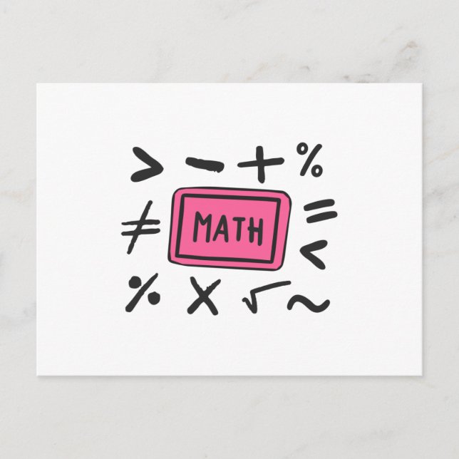 Carte Postale Symboles mathématiques pour les élèves et les pare (Devant)