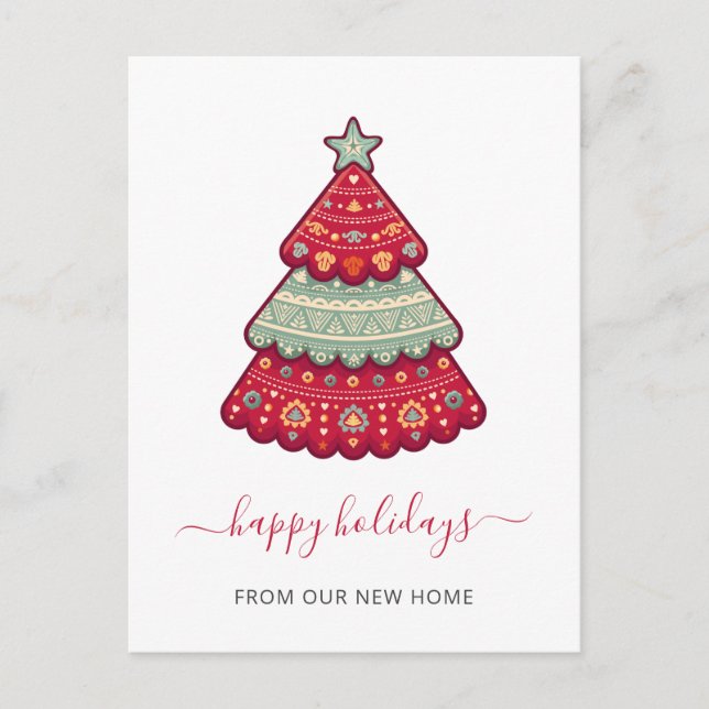 Carte Postale Sympa arbre de Noël Nous avons déplacé les vacance (Devant)