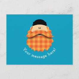 Carte Postale Sympa Pays Plaid Bright Orange Bearded Caractère