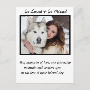 Carte Postale Sympathie à la mémoire de chien personnalisée