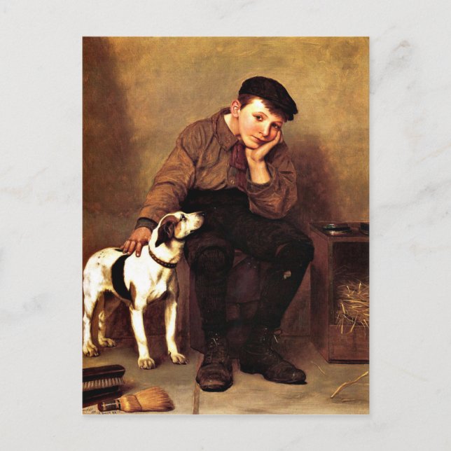 Carte Postale Sympathie - Le garçon et son chien (Devant)