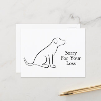 Carte Postale Sympathie pour chien Désolé pour votre perte