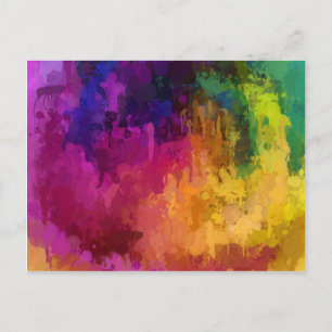 Carte Postale Symphonie des couleurs goutte à goutte peinture ar