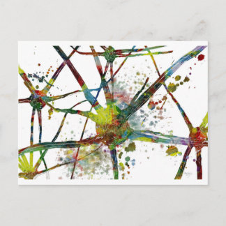 Carte Postale Synapses Cadeau Abstrait Médicale