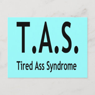 Carte Postale Syndrome de fatigue amusante Typographie