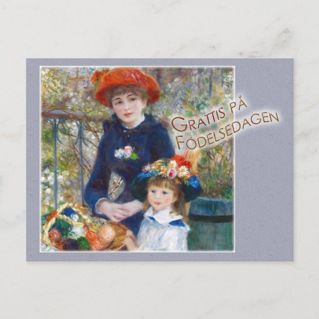 Carte Postale Systrar Renoir Två CC0399 Födelsdagskort (Devant)