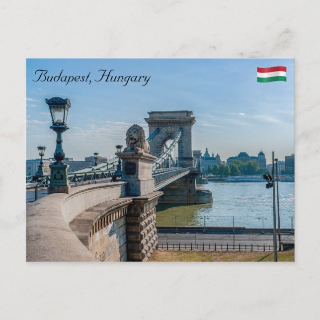 Carte Postale Szechenyi Pont Chaîne à Budapest, Hongrie (Devant)