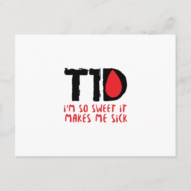 Carte Postale T1D Diabète Diabétique Cadeau (Devant)