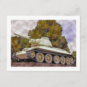 Carte Postale T-34 Réservoir russe, Mémorial de guerre soviétiqu
