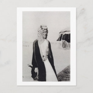 Carte Postale T. E. Lawrence en tenue arabe (photo :