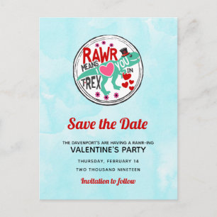 Carte Postale T-Rex dans un Top Hat Funny Valentine Enregistrer 
