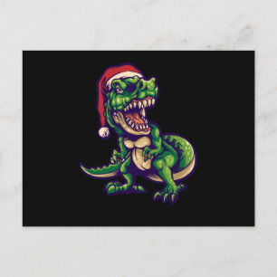 Carte Postale T-rex dinosaure de Noël Conception de dinosaure