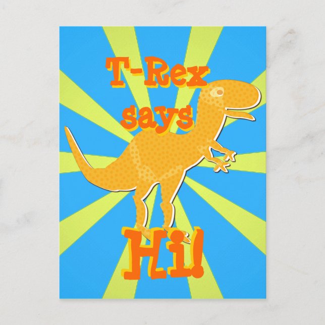 Carte Postale T-Rex dit Hi Postcard (Devant)