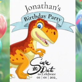 Carte Postale T Rex en or, Joyeux Anniversaire Garçon