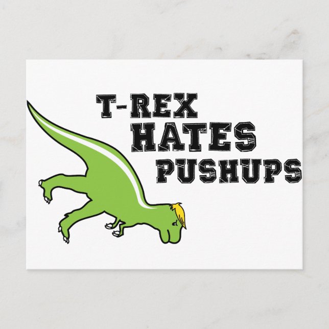 Carte Postale T-rex Hates Pushups (Devant)