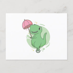 Carte Postale T Rex unicycle