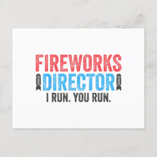 Carte Postale T-Shirt 4 juillet Directeur de Fireworks