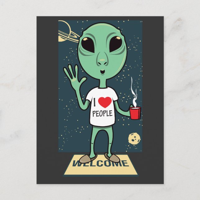 Carte Postale T-shirt Alien (Devant)