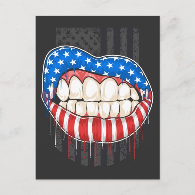 Carte Postale T-shirt American Lips (Devant)