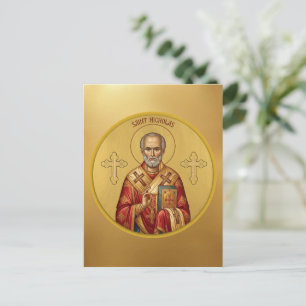 Carte Postale T-Shirt avec icône orthodoxe de Saint Nicolas