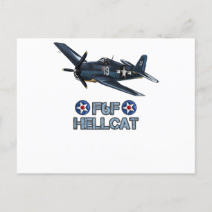 Carte Postale T-shirt avion F6F Hellcat Fighter de la Seconde Gu