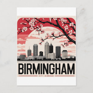 Carte Postale T-Shirt Birmingham City Alabama Skyline