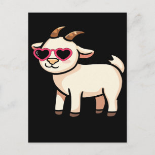 Carte Postale T-shirt Cool Goat avec Lunettes de Soleil – Drôle