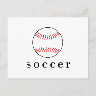 Carte Postale T-Shirt de sport drôle et hilarant Soccer Baseball