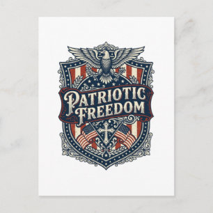 Carte Postale T-shirt graphique vectoriel Foi Famille Liberté Pa
