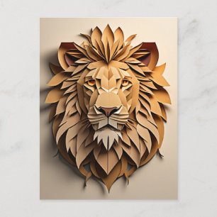 Carte Postale T-shirt Lion 3D Paper Art Design