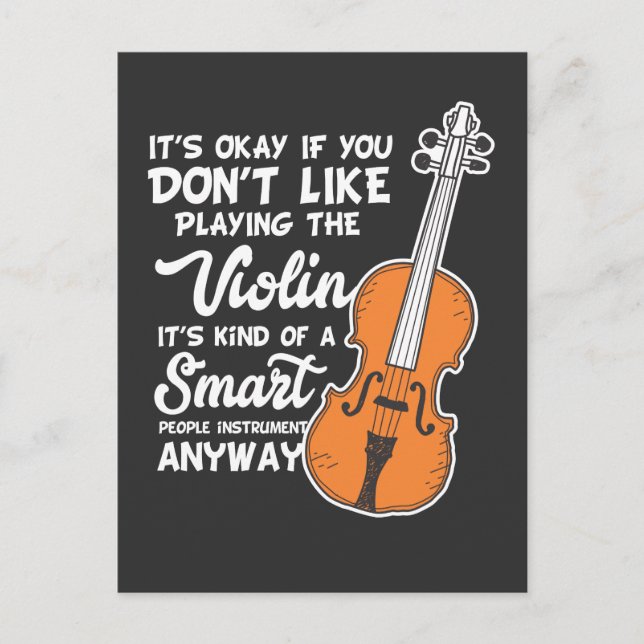 Carte Postale T-shirt violon - Jeu de violon violon intelligent  (Devant)