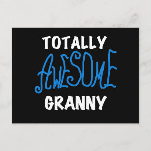 Carte Postale T-shirts bleu et cadeaux de mamie totalement