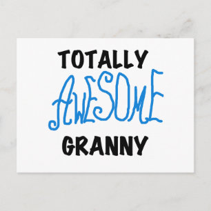 Carte Postale T-shirts bleus et cadeaux de mamie totalement
