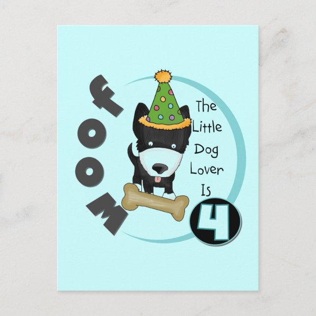 Carte Postale T-shirts et cadeaux Amoureux de les chiens 4e anni (Devant)