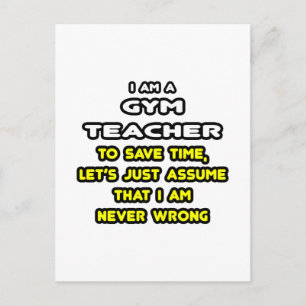 Carte Postale T-shirts et cadeaux amusants pour enseignant de gy