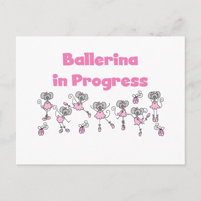 Carte Postale T-shirts et cadeaux Ballerina in Progress (Devant)