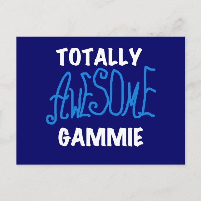 Carte Postale T-shirts et cadeaux bleu Gammie absolument géniaux (Devant)