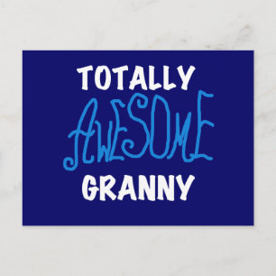 Carte Postale T-shirts et cadeaux bleu Granny absolument géniaux