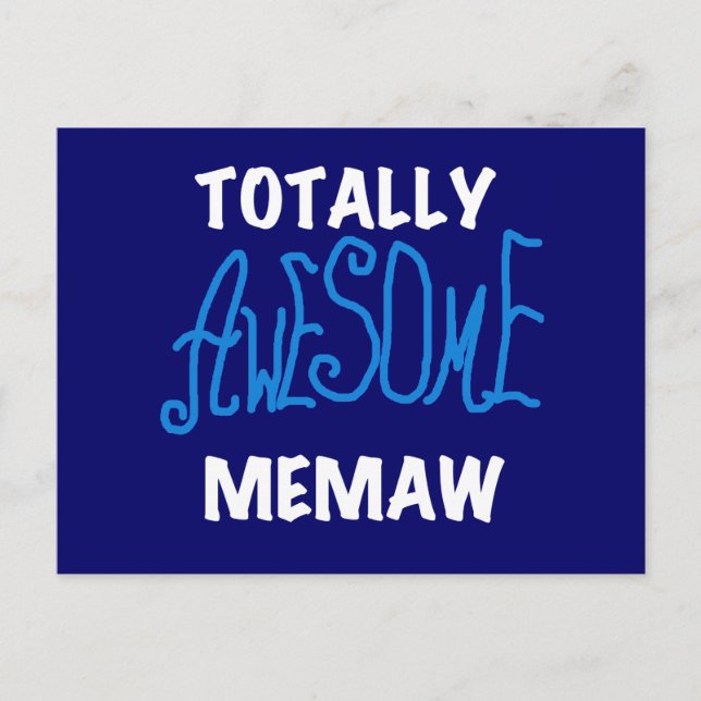 Carte Postale T-shirts et cadeaux bleu Memaw absolument géniaux (Devant)