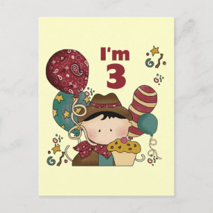 Carte Postale T-shirts et cadeaux Cowboy 3e anniversaire