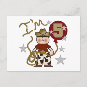 Carte Postale T-shirts et cadeaux Cowboy 5e anniversaire