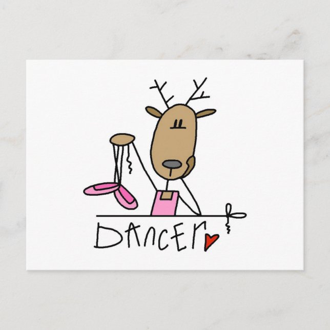 Carte Postale T-shirts et cadeaux Dancer Reindeer (Devant)